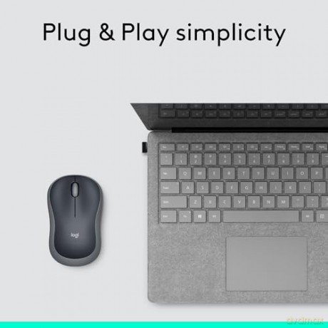 Logitech - M185 Mouse USB Grey Wireless