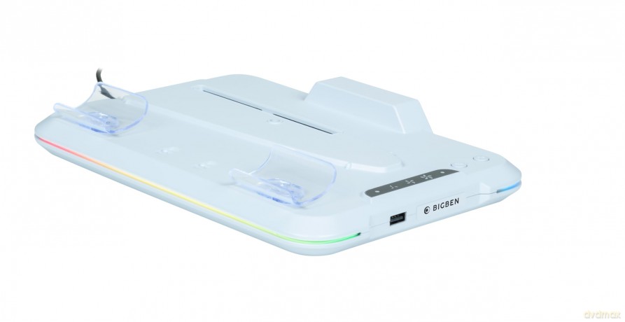 Nacon Charging Station with Fan RGB/USB Hub/Fan, White PS5 Slim