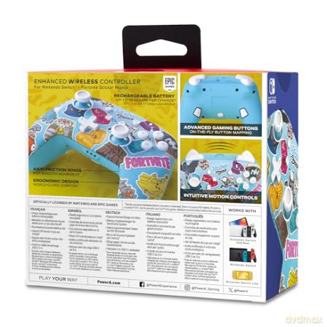 PowerA Enhanced Wireless Controller for Nintendo Switch - Fortnite Sticker Mania