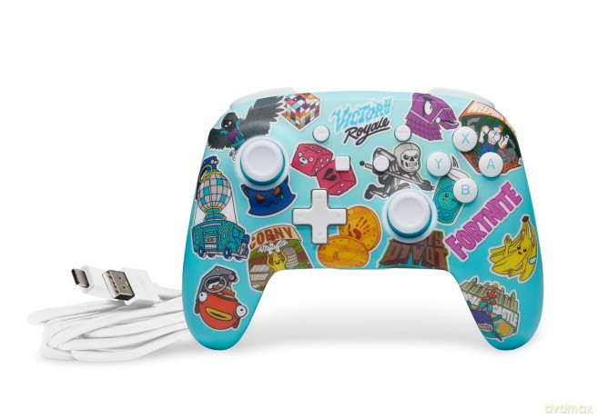 PowerA Enhanced Wireless Controller for Nintendo Switch - Fortnite Sticker Mania