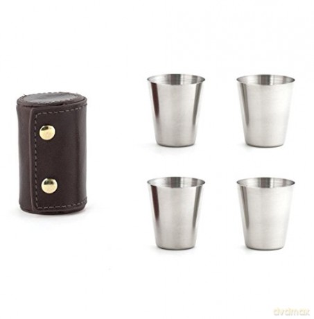 Shot Glasses With Leather Case