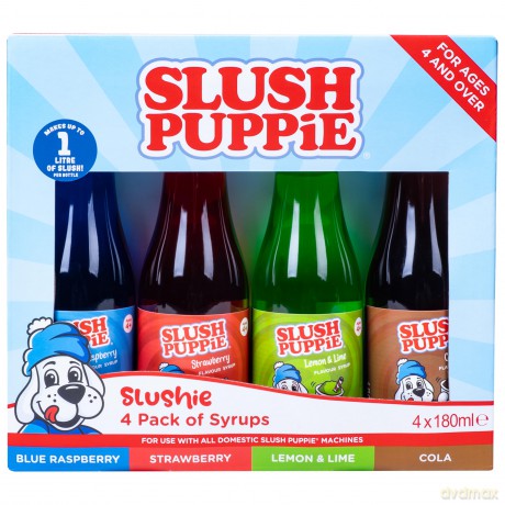 SLUSH PUPPiE ORIG 4x180ml Syrup Set-BLR/STRW/C/LL