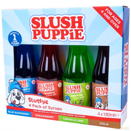 SLUSH PUPPiE ORIG 4x180ml Syrup Set-BLR/STRW/C/LL