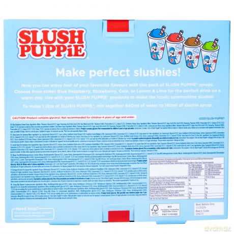 SLUSH PUPPiE ORIG 4x180ml Syrup Set-BLR/STRW/C/LL