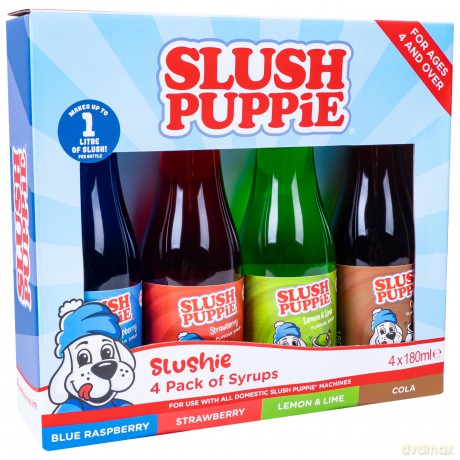 SLUSH PUPPiE ORIG 4x180ml Syrup Set-BLR/STRW/C/LL