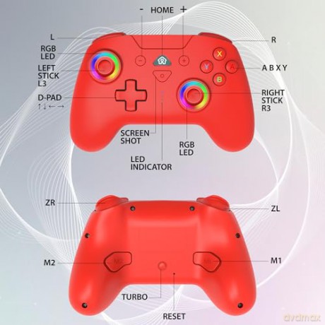Subsonic Wireless Led Controller Red - Nintendo Switch