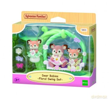 Sylvanian Families - Deer Babies - Floral Swing Set (5801)