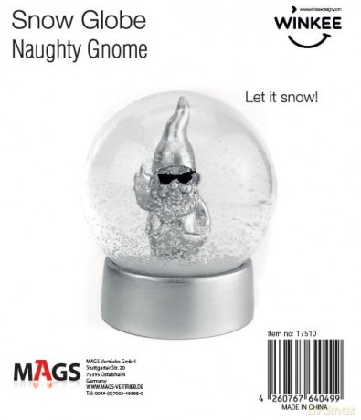 Winkee - Snow Globe - Snow Globe Gnome - Silver
