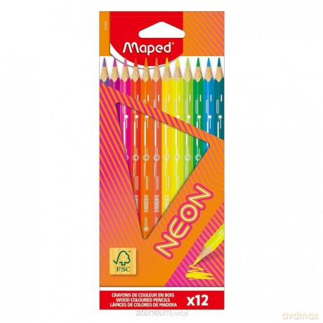 Kredki trójkątne neon 12 kolorów