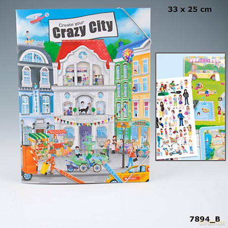 Szkicownik Z Naklejkami Crazy City [ZABAWKA]