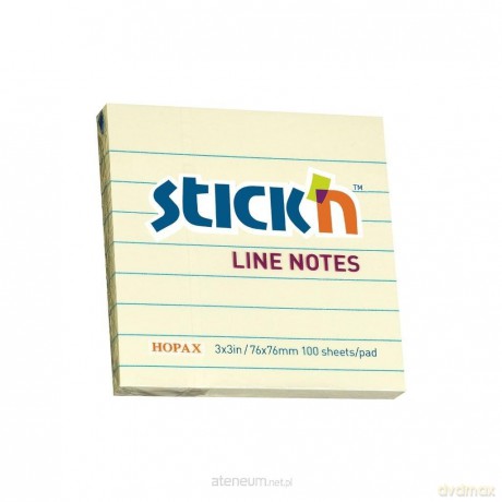 Notes samoprzylepny 76x76mm 100K żółty pastel