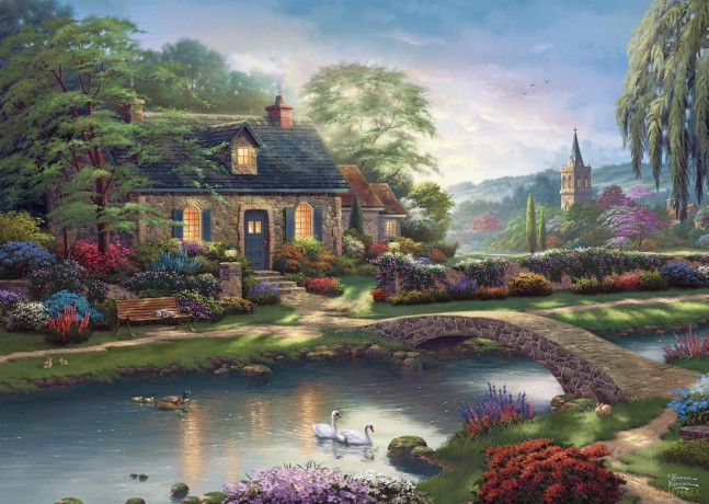 SCHMIDT PQ 1000 el. Thomas Kinkade Domek nad strumy [PUZZLE]