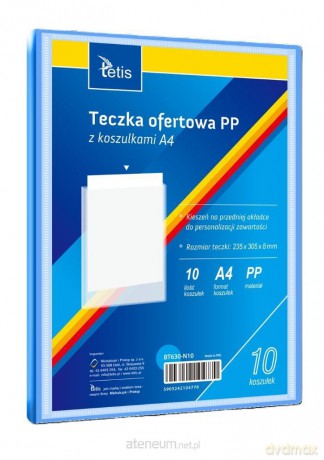 Teczka ofertowa A4 PP + 10 koszulek niebieska