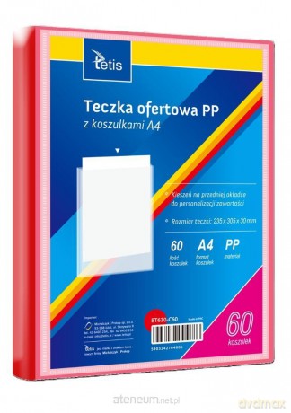 Teczka ofertowa A4 PP + 60 koszulek czerwona