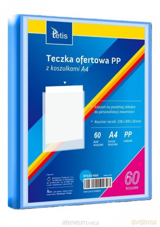 Teczka ofertowa A4 PP + 60 koszulek niebieska