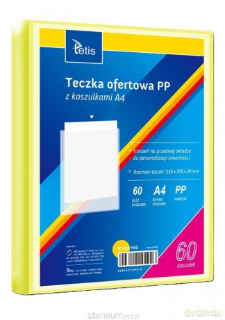 Teczka ofertowa A4 PP + 60 koszulek żółta