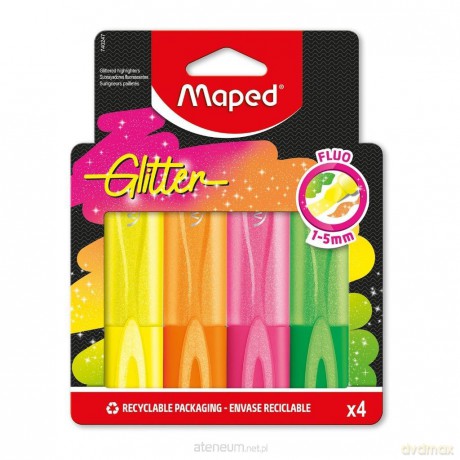 Zakreślacz Glitter Fluo brokatowy 4 kolory