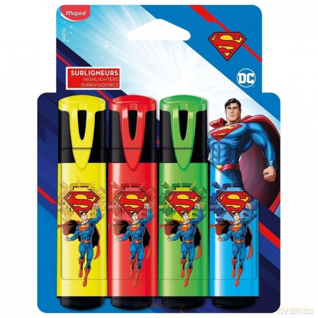 Zakreślacz Superman Fluo 4szt