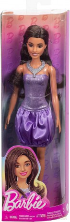 Barbie - Fashion Doll (Brown Hair & Purple Bubble Dress)