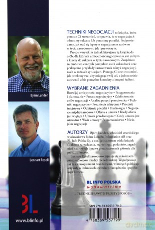 Techniki Negocjacji Wyd. 5 - Björn Lundén,Lennart Rosell [KSIĄŻKA]
