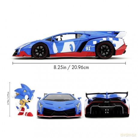 Jada - Sonic Lamborghini Veneno with Figure 1:24 Die-Cast