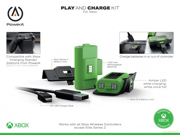 Power A Play and Charge Kit (Black) [GRA XBOX SERIES X]