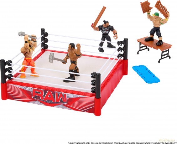 WWE - Knuckle Crunchers Rebound Ring Playset inc 2.5" Seth Rollins