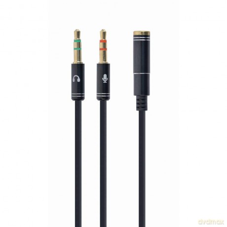 Adapter audio stereo 2x3.5mm minijack, 4PIN, 0.2m