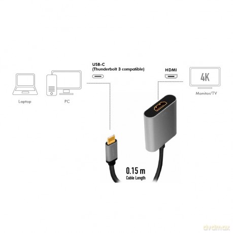 Adapter USB-C do HDMI/F ,4K/60Hz aluminiowy 0.15m