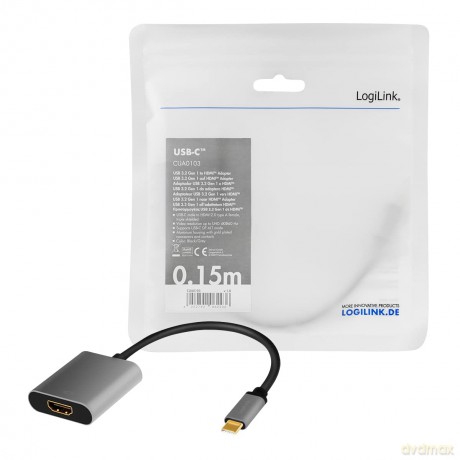 Adapter USB-C do HDMI/F ,4K/60Hz aluminiowy 0.15m