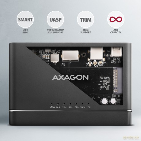 ADSA-CC Adapter USB-C 10Gbps NVMe M.2 2.5/3.5 SSD&HDD Clone Master 2