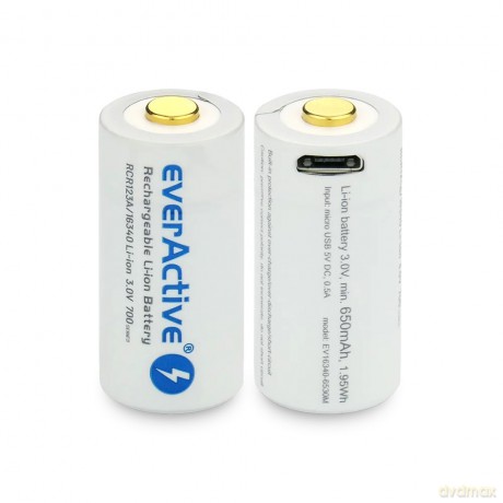Akumulator 16340 3V Li-ion 700 mAh micro USB