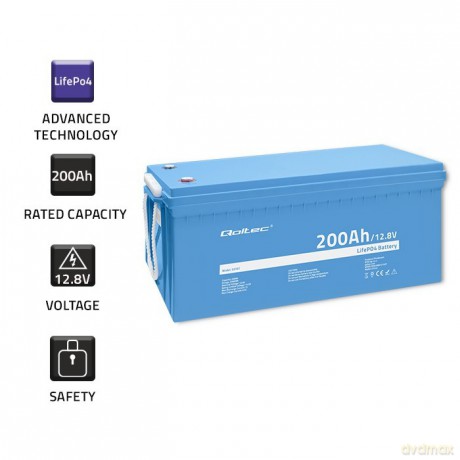 Akumulator LiFePO4 Litowo-Żelazowo-Fosforanowy | 12.8V | 200Ah | 2560Wh | BMS
