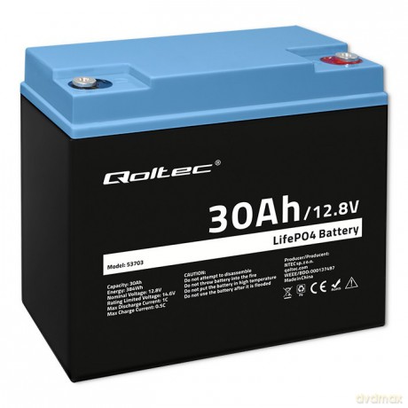 Akumulator LiFePO4 Litowo-Żelazowo-Fosforanowy | 12.8V | 30Ah | 384Wh | BMS