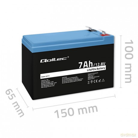 Akumulator LiFePO4 Litowo-Żelazowo-Fosforanowy | 12.8V | 7Ah | 89.6Wh | BMS