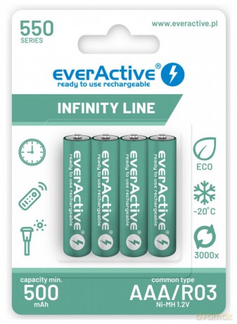 Akumulatory R03/AAA 550 mAH blister 4 szt. Infinity Line technologia ready to use