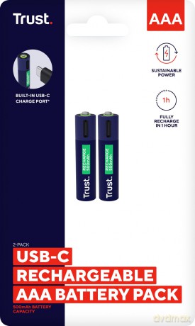 Baterie akumulatory 2 sztuki AAA USB-C