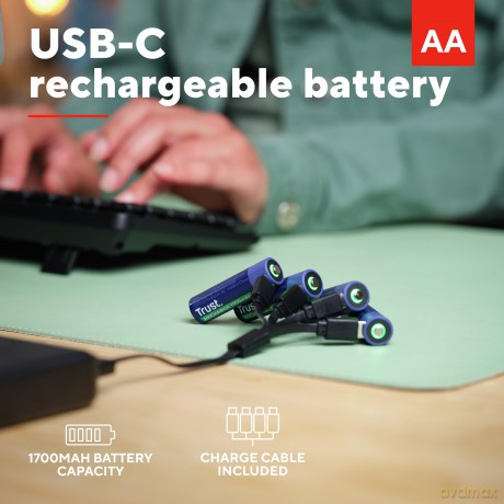 Baterie akumulatory AA USB-C 4 sztuki