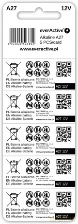 Baterie alkaliczne 27A 12V blister 5 szt.
