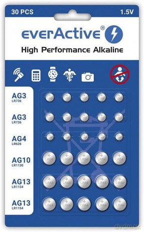 Baterie alkaliczne mini AGMIX ZESTAW 30 szt. 10x LR41, 5x LR626,5x LR1130, 10x LR1154