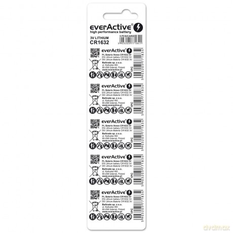 Baterie litowe mini CR1632 blister 5 sztuk