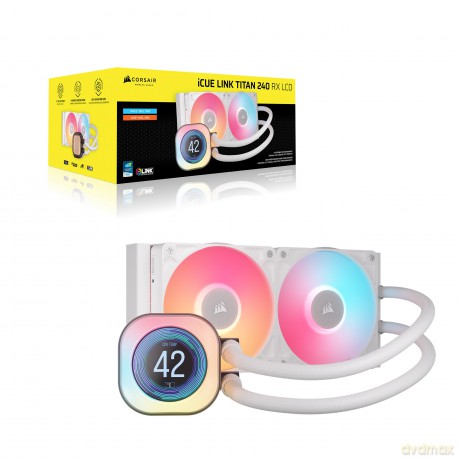 Chłodzenie CPU iCUE LINK TITAN 240 RX LCD AIO 240mm białe