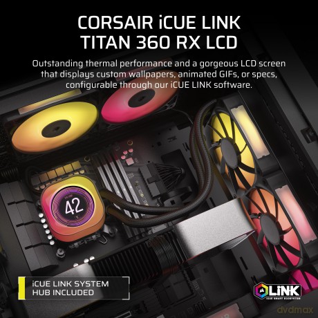 Chłodzenie CPU iCUE LINK TITAN 360 RX LCD AIO 360mm