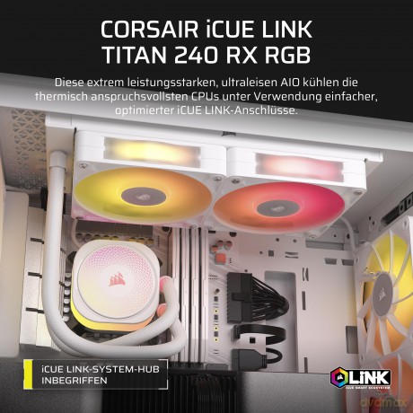 Chłodzenie procesora iCUE LINK TITAN 240 RX RGB AIO 240mm white