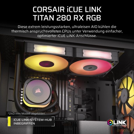 Chłodzenie procesora iCUE LINK TITAN 280 RX RGB AIO 280mm