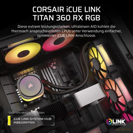 Chłodzenie procesora iCUE LINK TITAN 360 RX RGB AIO 360mm
