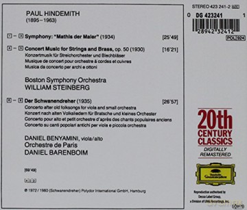 Steinberg Bso Bboim: Hindemith:Mathis Sym+Concert + [CD]