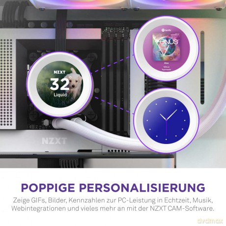 Chłodzenie wodne Kraken Elite 280 RGB LCD Białe