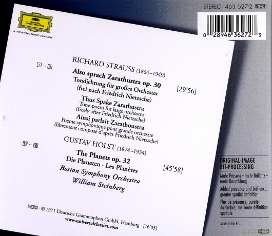 Steinberg Bso Bboim: Holst Strauss [CD]