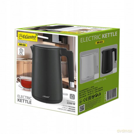 Czajnik elektryczny 1,7l 1800W MR-026-BLACK